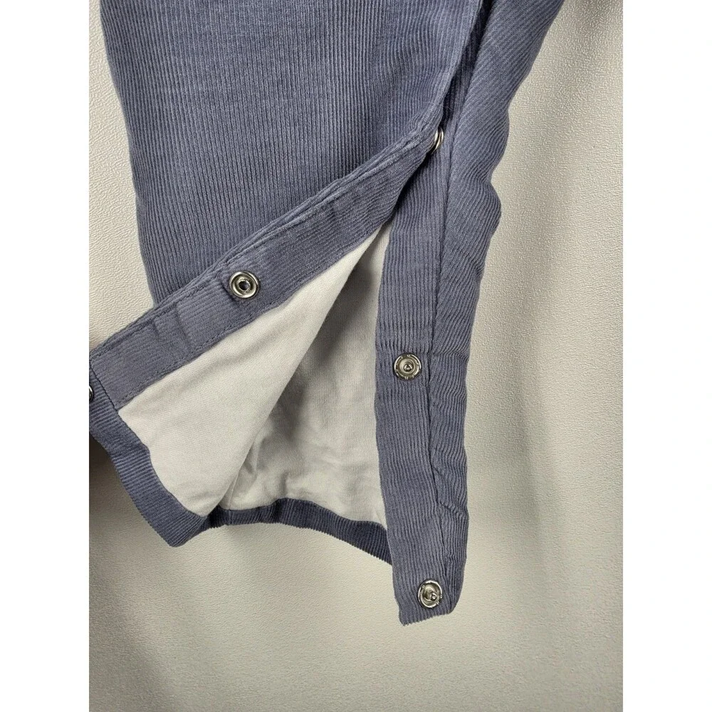Jacadi Paris Baby Boys 18M Blue Corduroy Lined Overalls Winter Snap Cotton